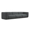 4-SITZER-SOFA Chenille Stoff Grau - Schwarz/Graphitfarben, Kunststoff/Textil (319/70/89cm) - Makamii