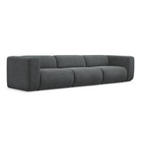 4-SITZER-SOFA Chenille Stoff Grau - Schwarz/Graphitfarben, Kunststoff/Textil (319/70/89cm) - Makamii