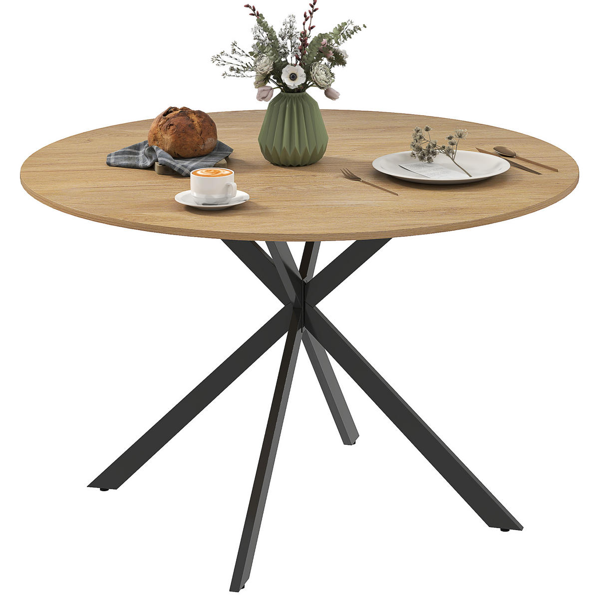 ESSTISCH Eiche 1 Stück - Beige, Kunststoff (120/120/75cm) - GiPP