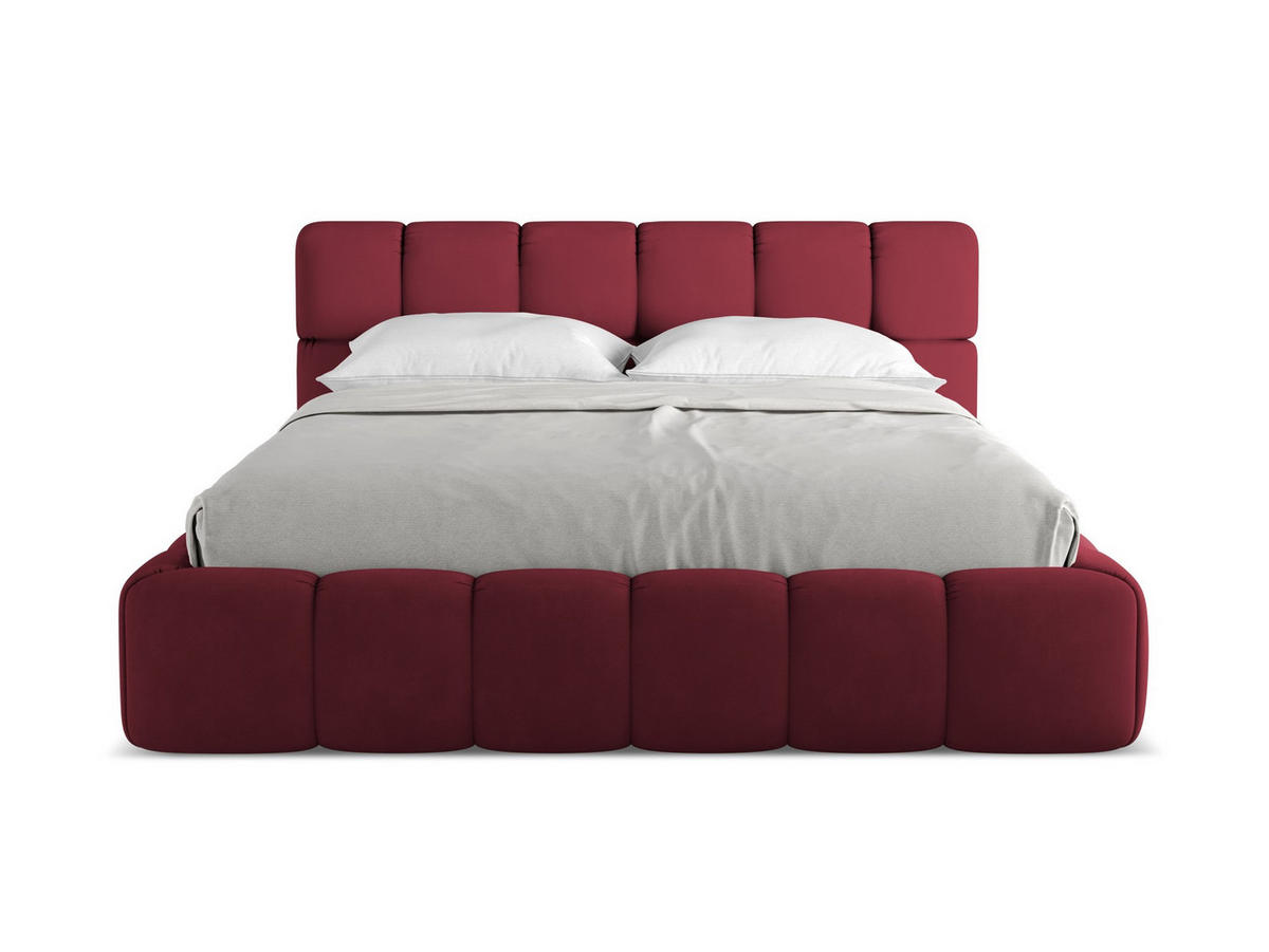 POLSTERBETT mit Bettkasten und Lattenrost 180x228 Rot - Rot/Weinrot, Kunststoff/Textil (160/200cm) - Makamii