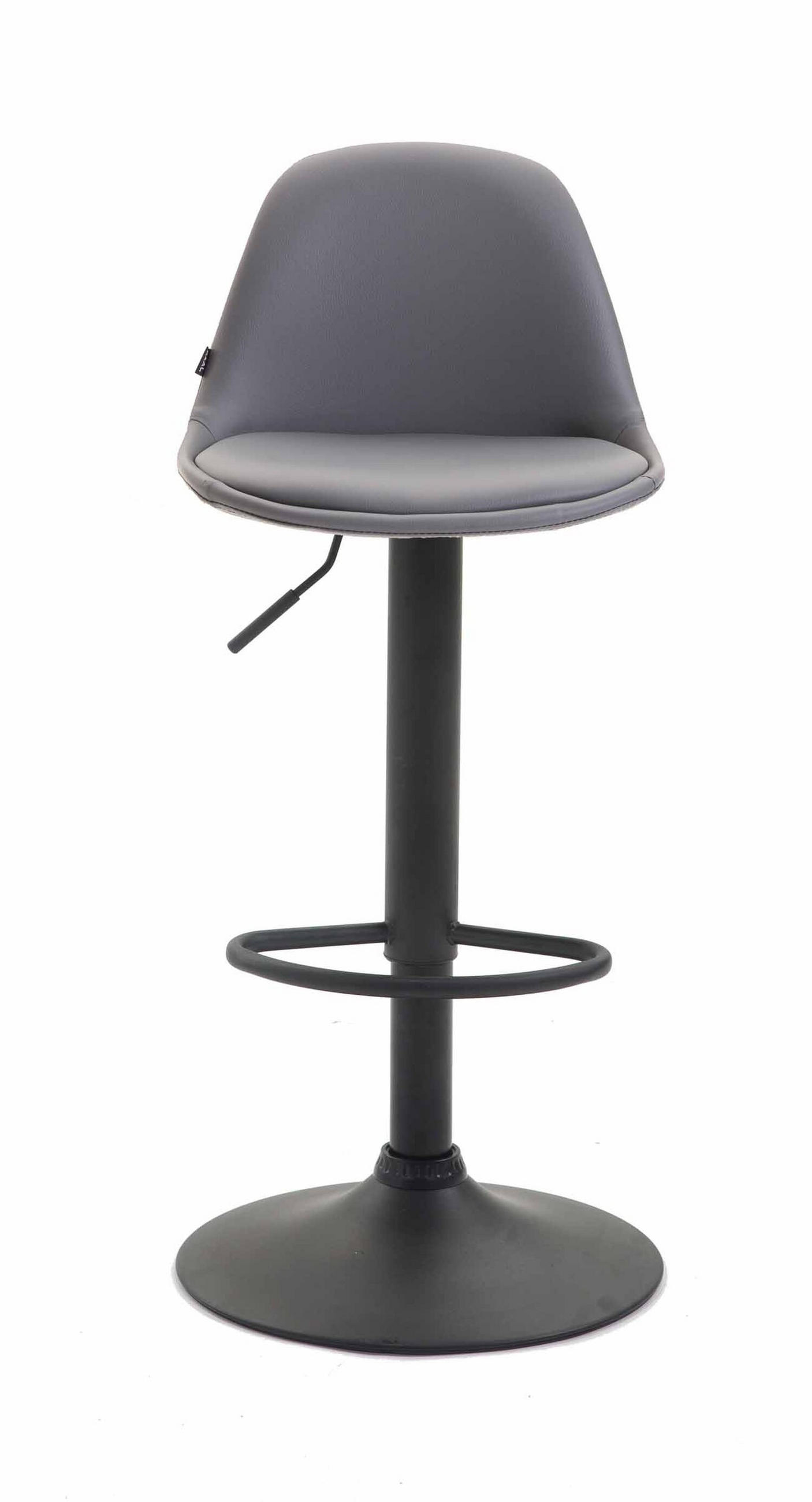 BARHOCKER Kilian, Gestell schwarz, Vollgepolstert Kunstleder Grau - Schwarz/Grau, Kunststoff/Textil (39/100/43cm) - TPFLiving