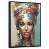 LEINWAND Bilder mit Rahmen - Frau - Kunst - Schmuck - Porträt - 30x40 - Blaugrau, Textil (30/40cm) - MuchoWow