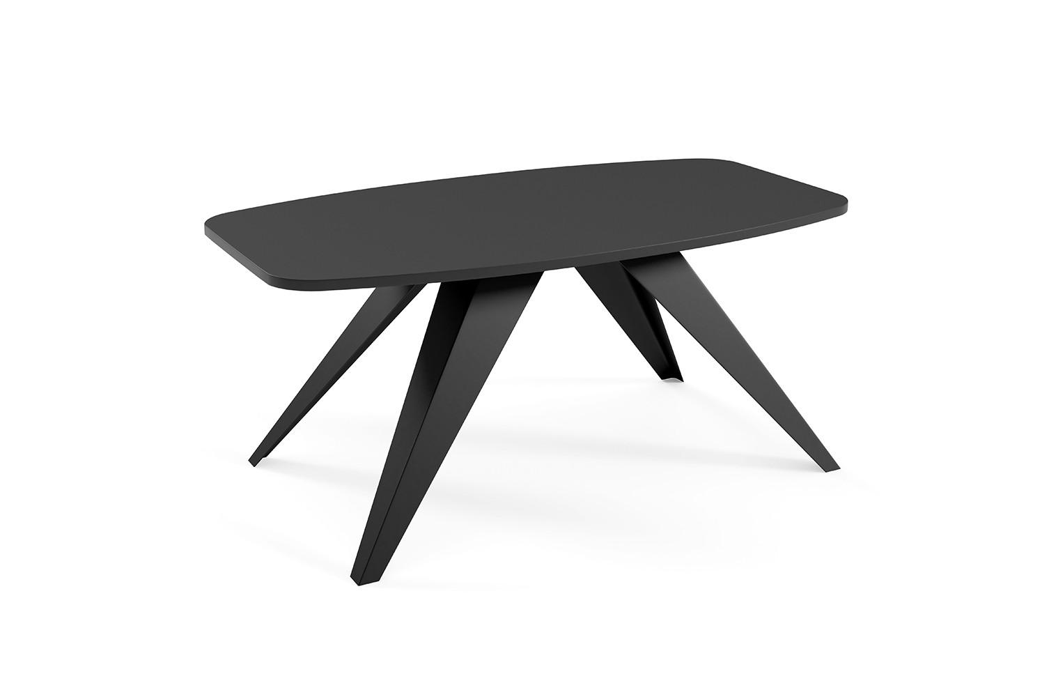 COUCHTISCH Luna Schwarz Molet / Schwarz 120 / 60 / 48cm - Schwarz, Holz/Holzwerkstoff (60/120/48cm) - Feldmann-Wohnen