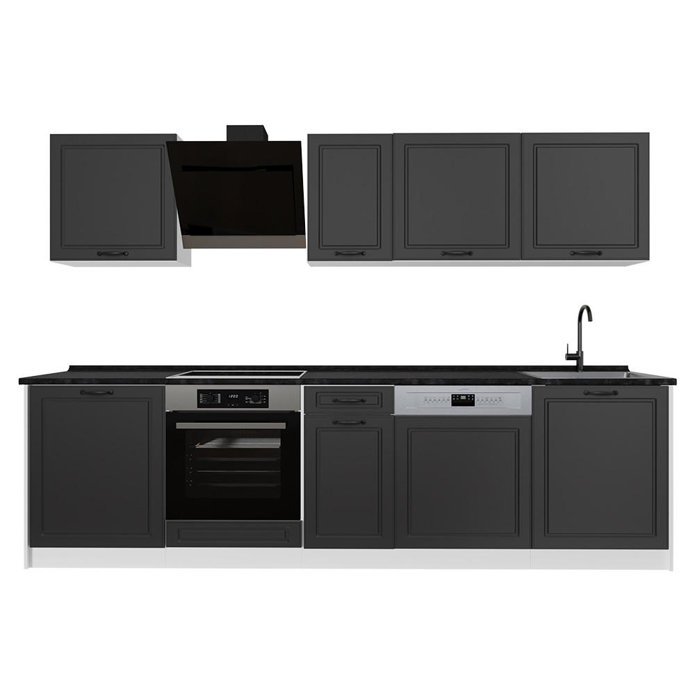 Vicco Küchenzeile Anthrazit, Weiß 280x206.8x60 cm