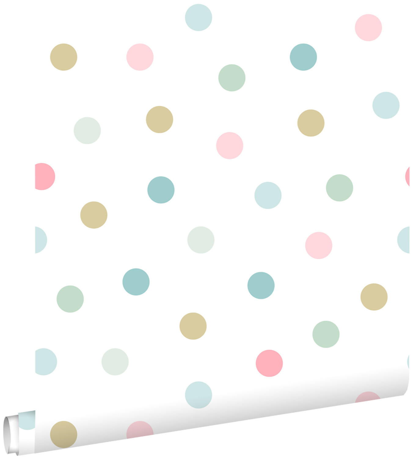 TAPETE Punkte 53 cm x 10.05 m - Weiß, Papier (53/0.1cm) - ESTAhome