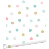 TAPETE Punkte 53 cm x 10.05 m - Weiß, Papier (53/0.1cm) - ESTAhome