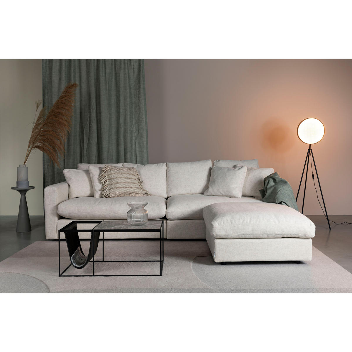 SOFA 3-SITZER Sense Crème - Beige/Creme, Textil (266/85/113cm) - Zuiver