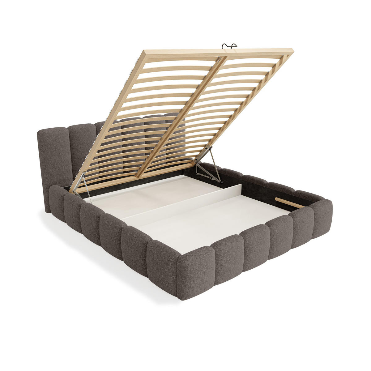 POLSTERBETT Lukhi 140x200 cm, Braun - Braun, Textil (140/200cm) - Fedve