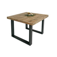 ESSTISCH RIO - Beige/Schwarz, Holz/Metall (80/80/77cm) - SAM