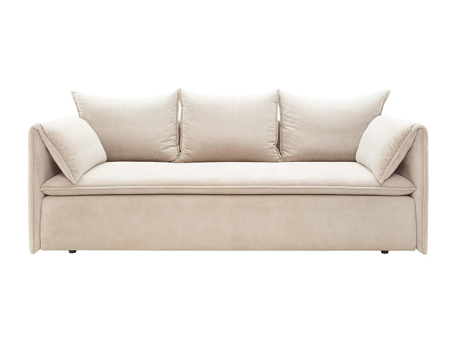 SCHLAFSOFA - 3 Personen - Samt, Stoff - Beige - - Beige, Textil (218/89/105cm) - Vente-Unique