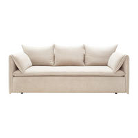 SCHLAFSOFA - 3 Personen - Samt, Stoff - Beige - - Beige, Textil (218/89/105cm) - Vente-Unique