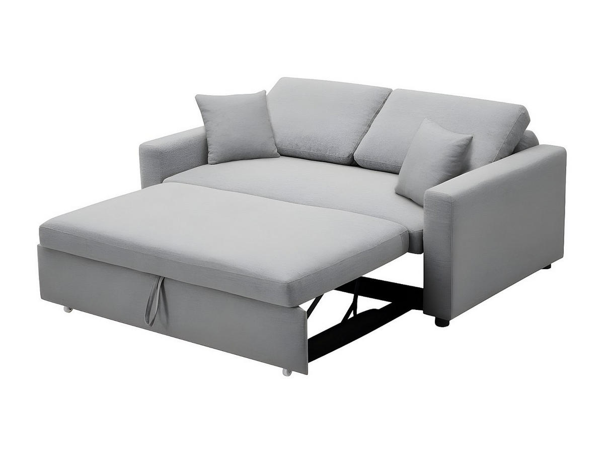 SCHLAFSOFA 3-Sitzer - Stoff - Hellgrau - INIZOR - Hellgrau, Textil (168/85/101cm) - Vente-Unique