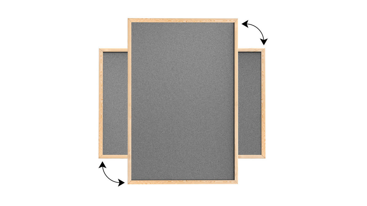 GRAU Pinnwand mit Holz Rahmen 90x60cm - Grau, Holz (90/60/1.5cm) - ALLboards