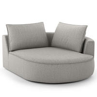 OTTOMANE - modular - Hellgrau/Schwarz, Kunststoff/Textil (126/82/154cm) - home24