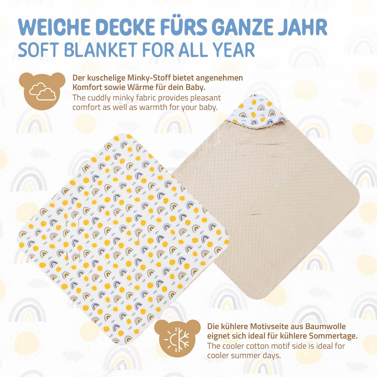 EINSCHLAGDECKE - Beige, Textil (84/84cm) - Joyz