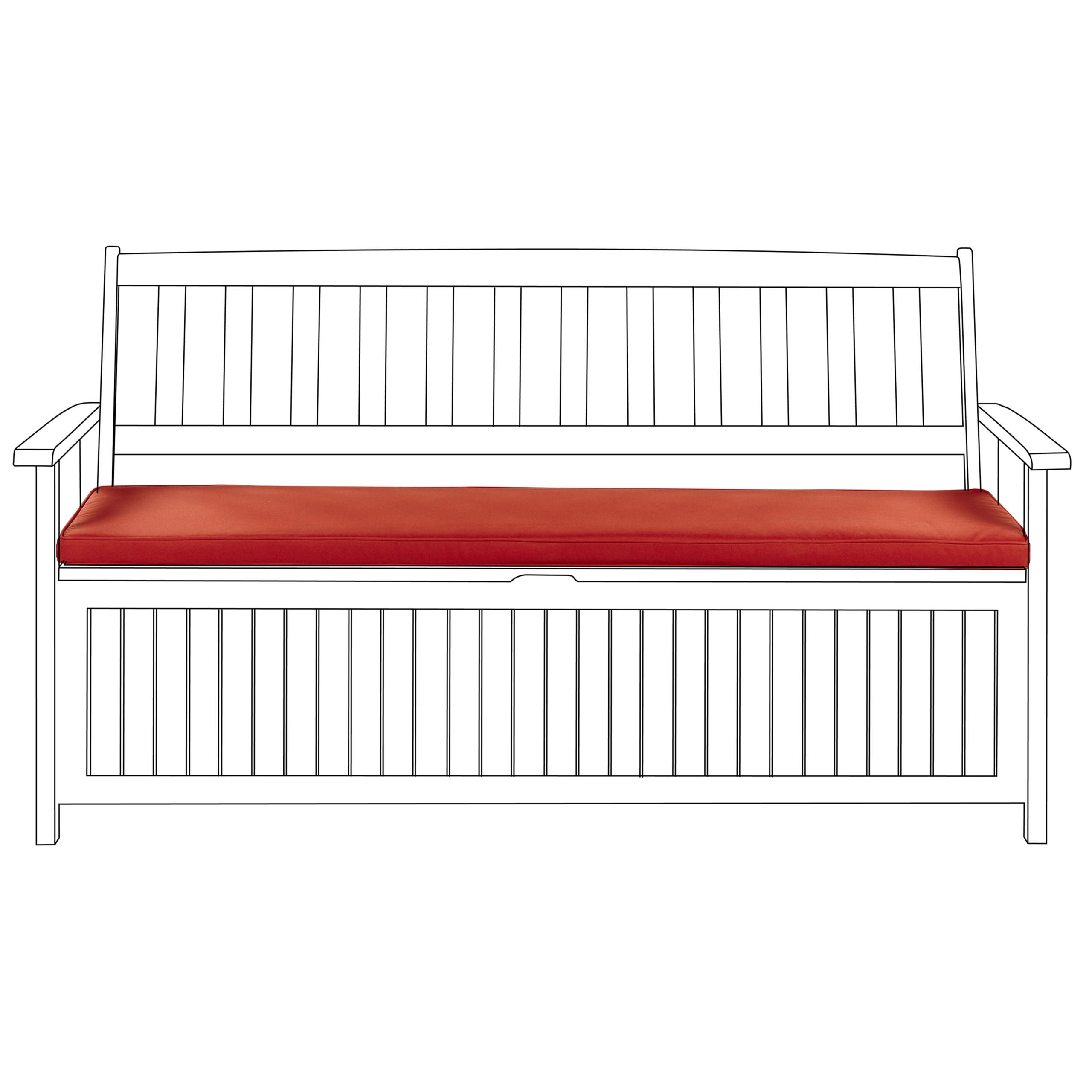 SITZBANKPOLSTER KISSEN Rot Sovana - Rot, Textil (148/5/45cm) - Beliani