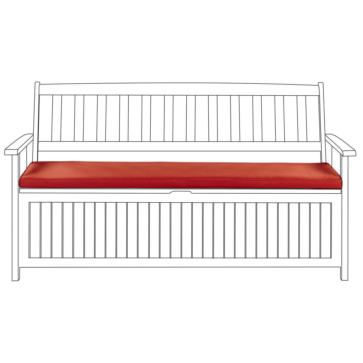 SITZBANKPOLSTER KISSEN Rot Sovana - Rot, Textil (148/5/45cm) - Beliani