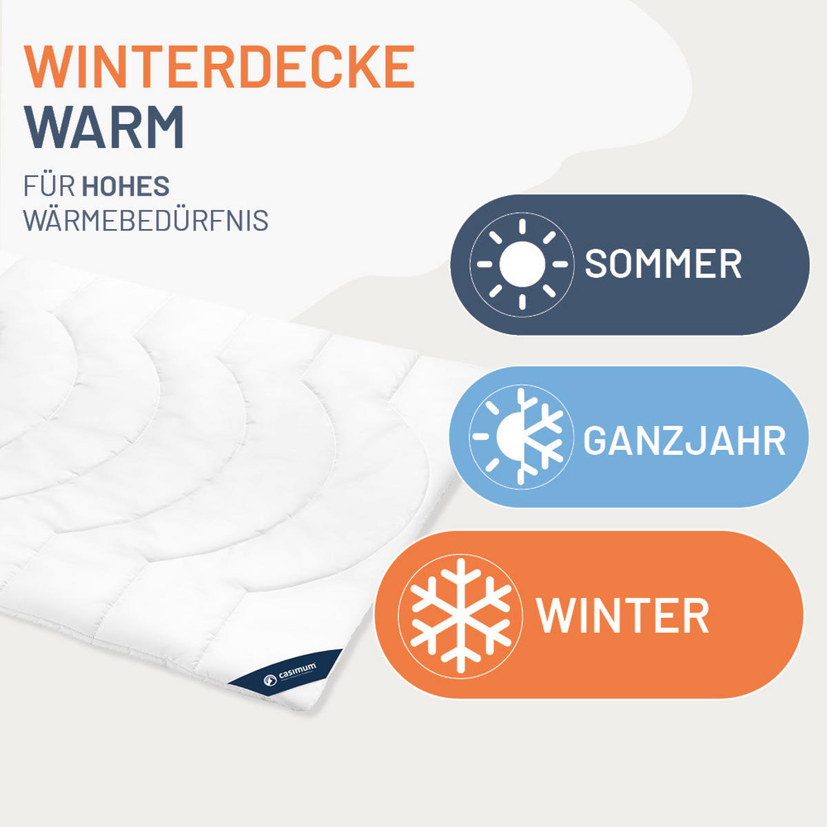 BETTDECKE 135x200 Warm, COMFORT - Weiß, Textil (135/200cm) - casimum