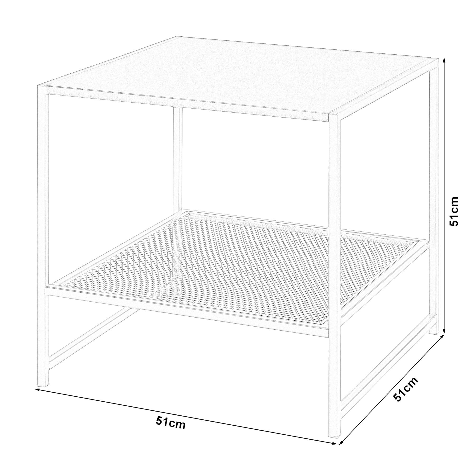 BEISTELLTISCH Ruokolahti - Weiß, Metall (51/51/51cm) - [en.casa]