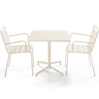 GARTENSET 3-tlg., Elfenbeinfarbe - Weiß, Metall - Oviala