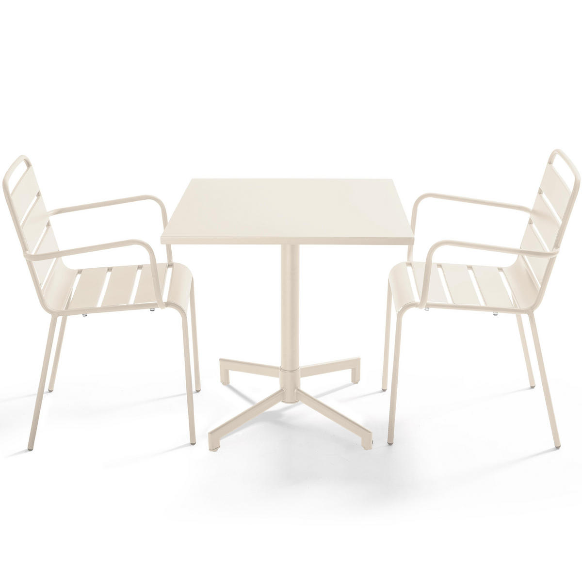 GARTENSET 3-tlg., Elfenbeinfarbe - Weiß, Metall - Oviala