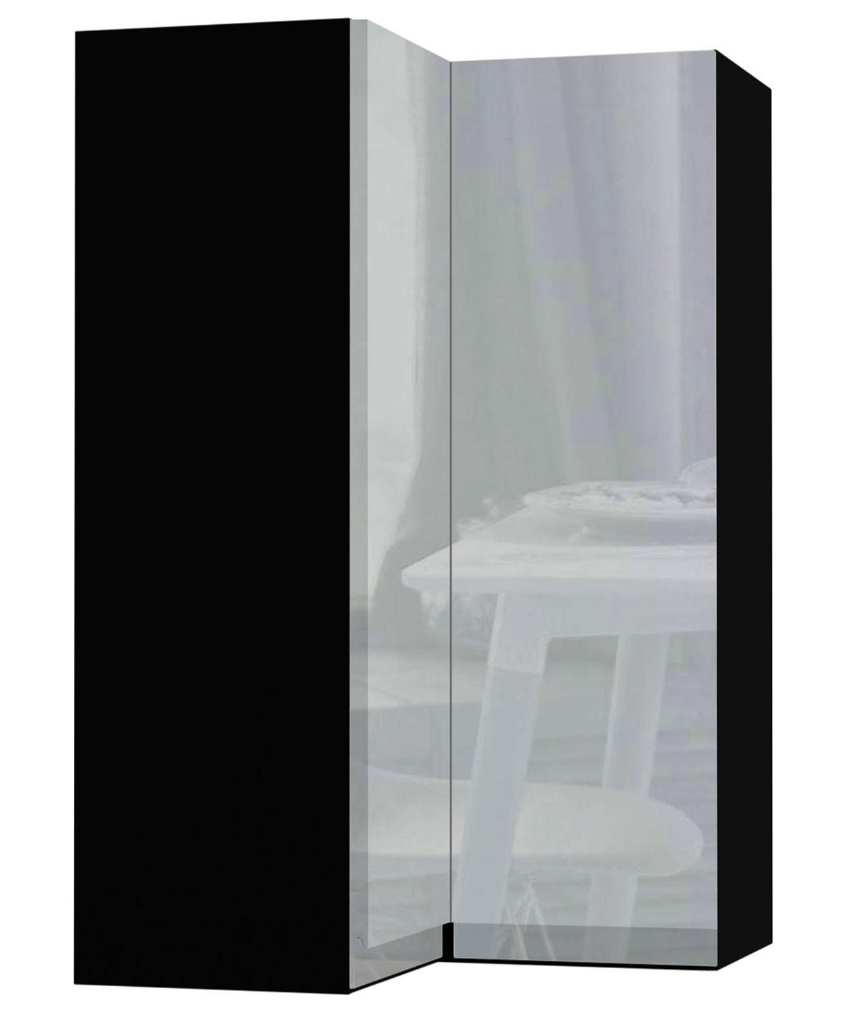 Feldmann-Wohnen Eckhängeschrank Grau, Schwarz 60x96x60 cm