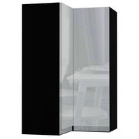 ECKHÄNGESCHRANK Avellino W14/60 Schwarz / Grau Acryl Hochglanz 60 / 60 / 96cm - Schwarz/Grau, Holz/Holzwerkstoff (60/96/60cm) - Feldmann-Wohnen