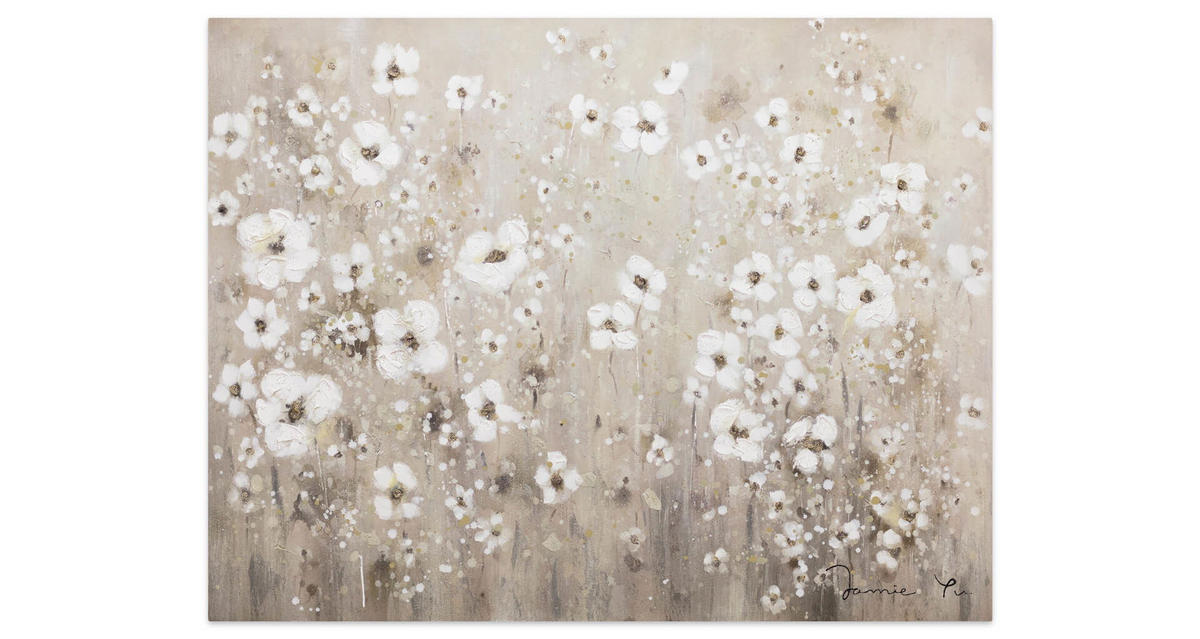 ACRYLBILD HANDGEMALT 100/75 cm - Weiß, Holz/Textil (1.64/75cm) - KUNSTLOFT