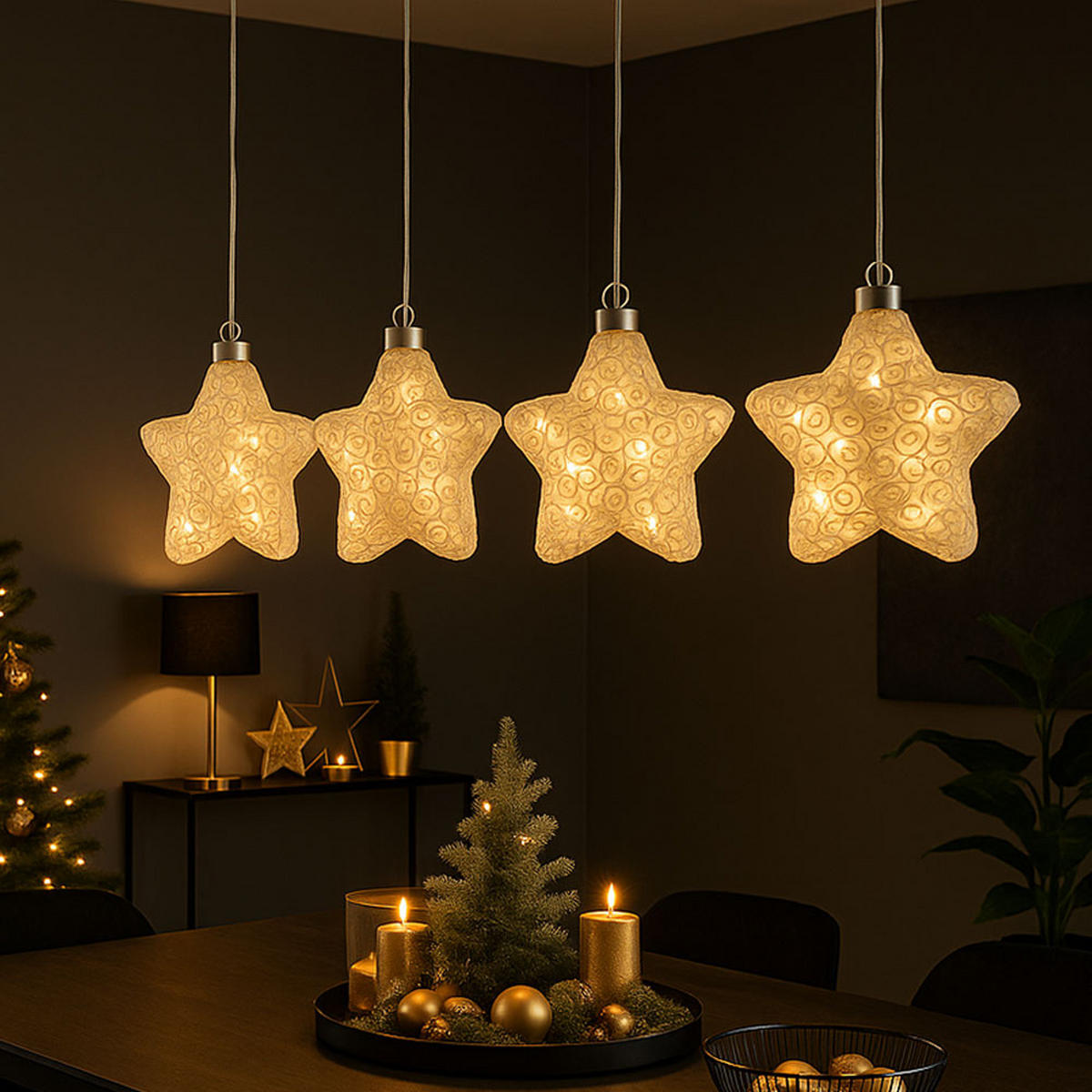 LED DEKOLEUCHTE Kreta Glas Weiß 3er Set - Weiß, Glas (15/15/67cm) - Globo Lighting