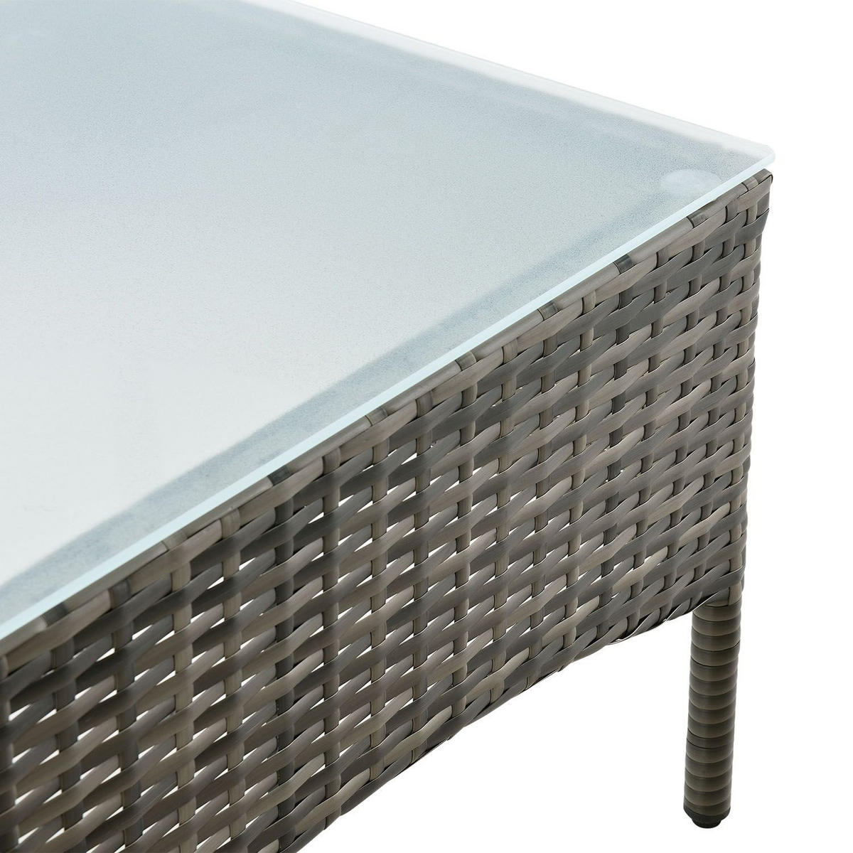 GARTENSET Fort Myers grau-meliert / dunkelgrau inkl. Abdeckung - Grau, Kunststoff/Metall - Juskys