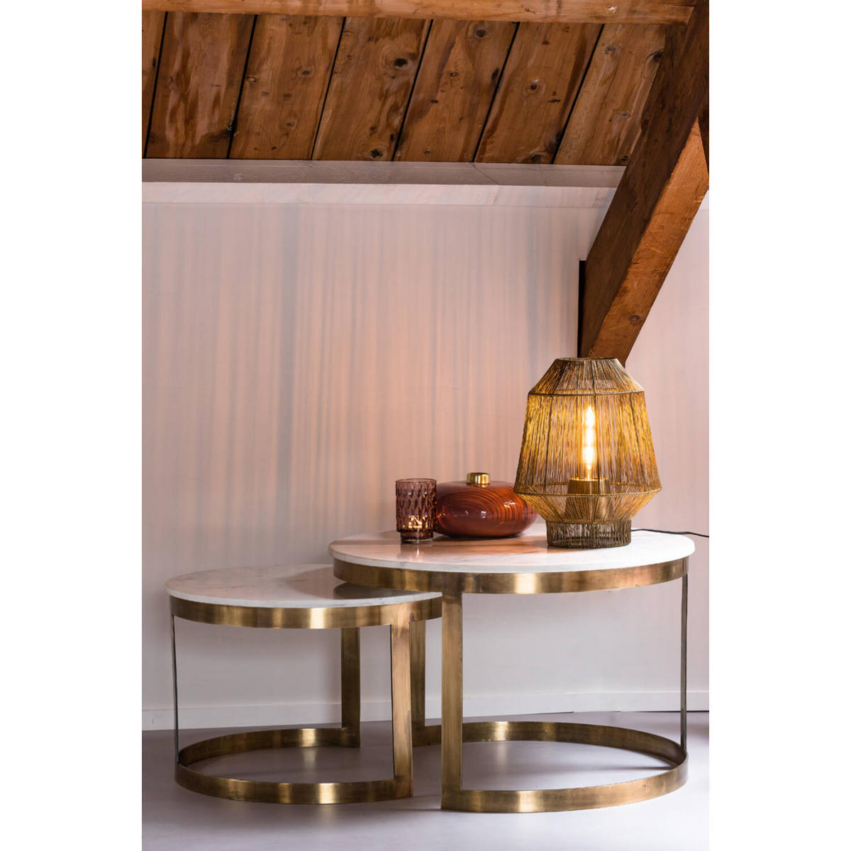 TISCHLAMPE Vitora Bronze Ø30/38 cm - Bronzefarben, Metall (30/30/38cm) - Light & Living