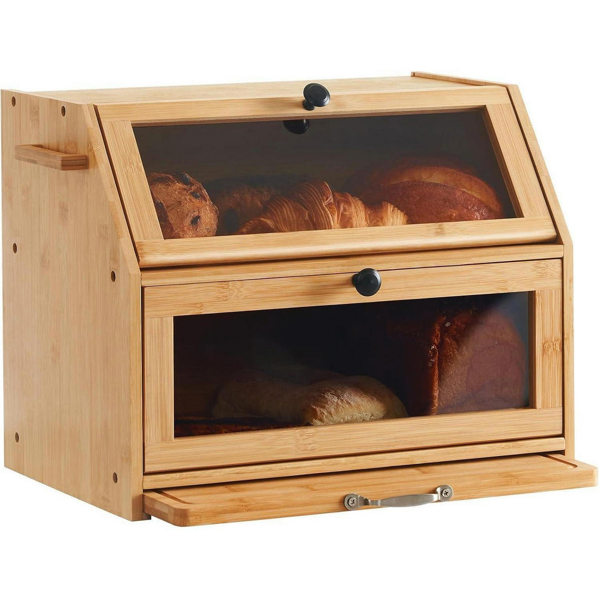 BROTKASTEN Bambus mit Schneidebrett 39x26x32,5 cm - Hellbraun, Naturmaterialien (25/32.5/39cm)