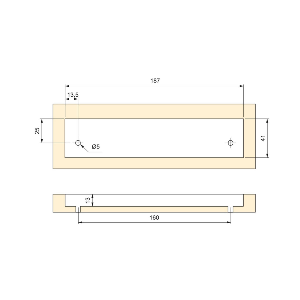 MÖBELGRIFFE Bologna, L190mm, 160mm Achsenabstand, Aluminium, matt eloxiert 5er-set - Dunkelgrau, Metall (9/5/21cm) - EMUCA