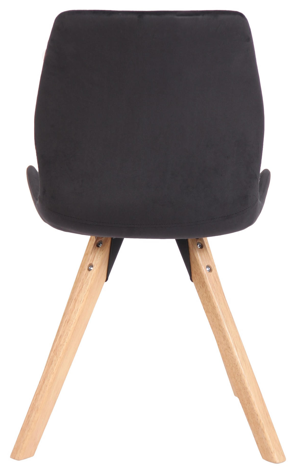 STUHL 4er Set Samt schwarz - Eukalyptusholzfarben/Schwarz, Holz/Textil (49/87.5/58cm) - CLP