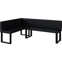 ECKBANK PETER_U - Schwarz, Leder (142/196cm) - Meblini