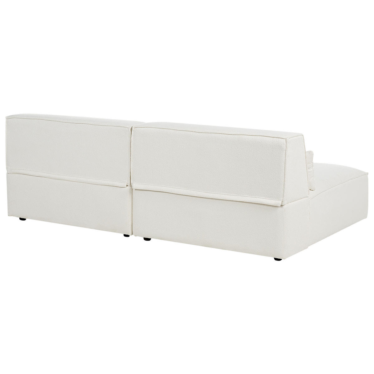 2-SITZER-SOFA Bouclé cremeweiß ohne Armlehnen Hellnar - Weiß, Textil (204/70/126cm) - Beliani