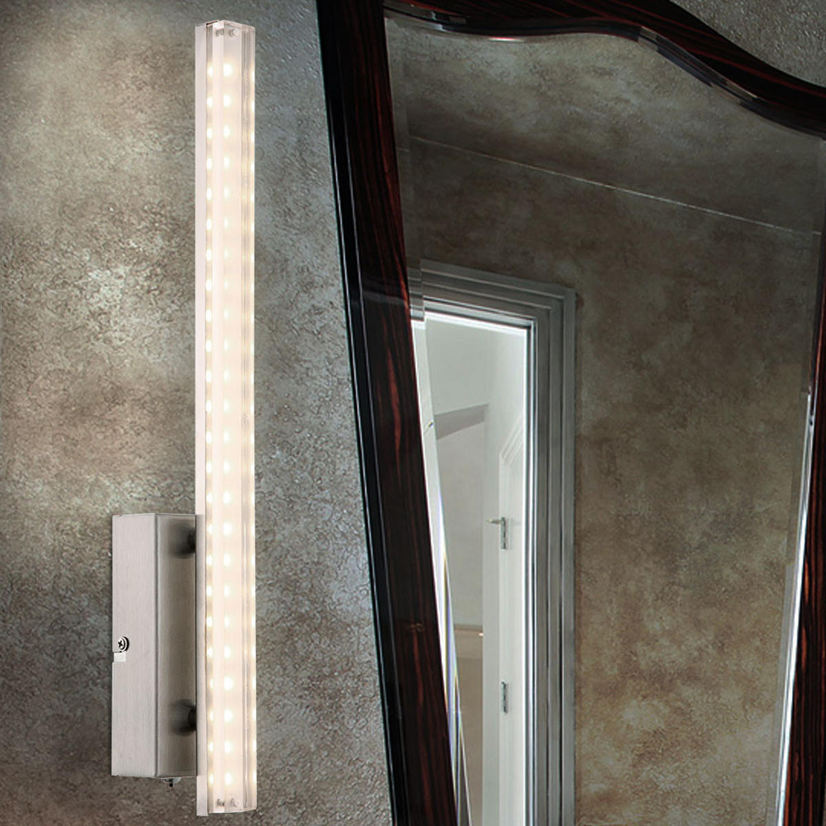 LED WANDLEUCHTE Lombardia Silber matt - Silberfarben, Metall (6/42/7cm) - Globo Lighting