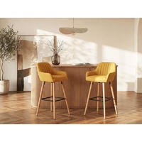BARHOCKER - 47 cm x 52 cm - stoff - senffarben Eleana - Dunkelgelb, Textil (47/98/52cm) - Vente-Unique
