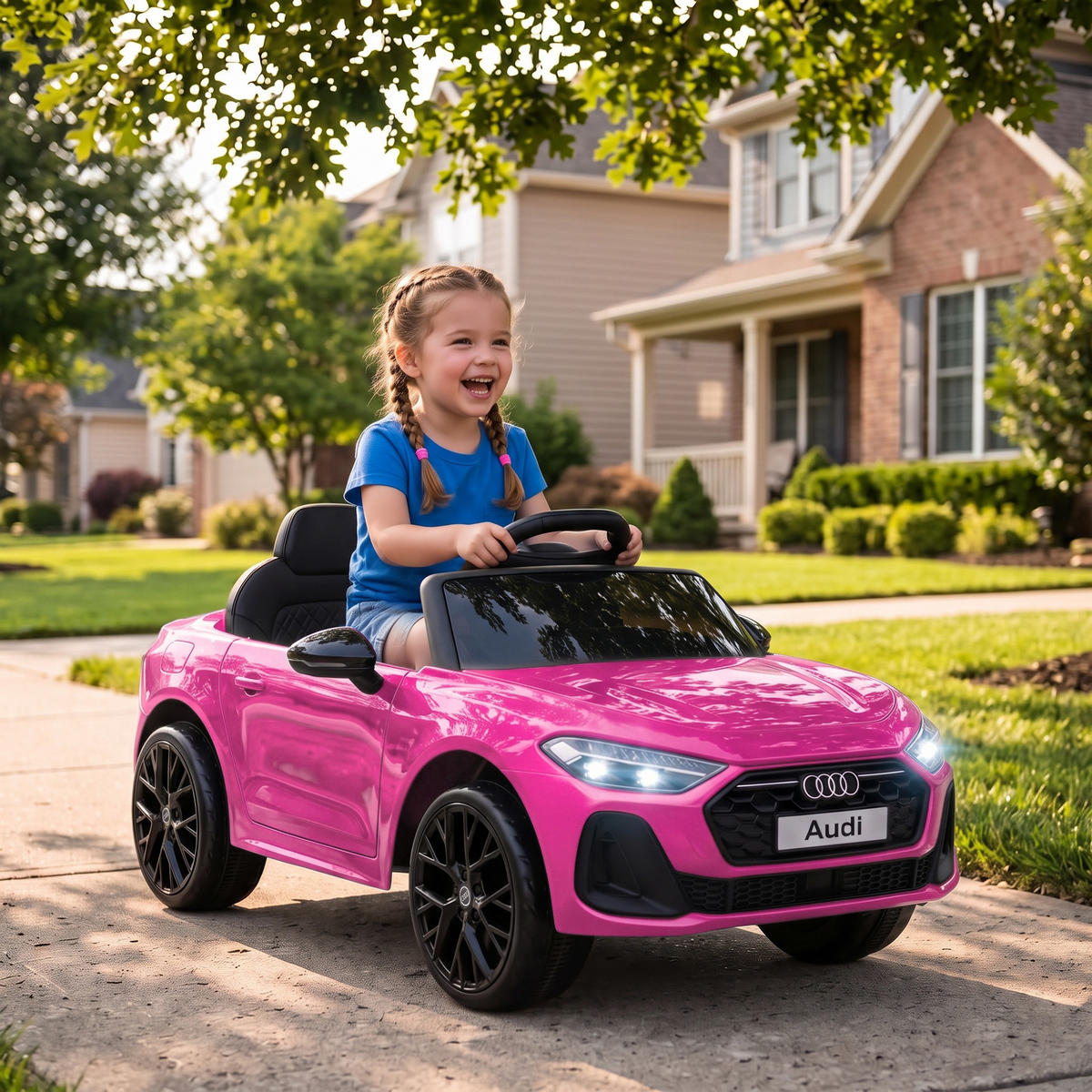KINDER-ELEKTROAUTO Kunststoff Rosa - Rosa, Kunststoff (101/55/43cm) - AIYAPLAY