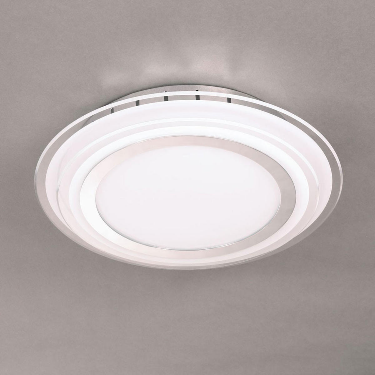 LED DECKENLEUCHTE Glas Silber rund 2er Set - Silberfarben, Glas (30/30/7.2cm)