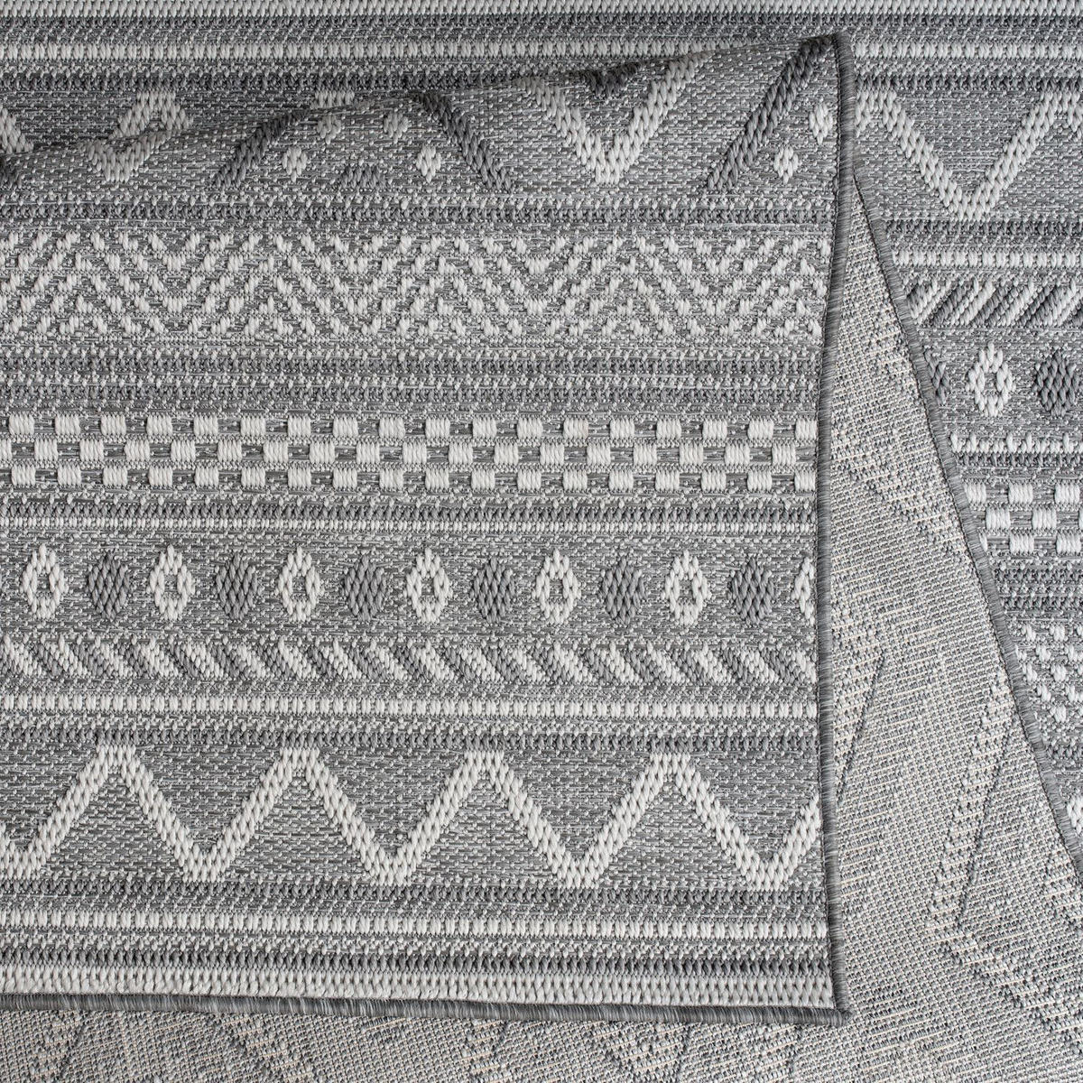 OUTDOORTEPPICH Grau-Hellgrau 120 x 160 cm - Hellgrau, Kunststoff (120/160cm) - TT Home