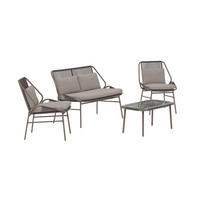 GARTENSET, Zakynthos, Braun, Stahl, 45 x 80 x 42 cm, 4-teilig - Braun, Metall - ebuy24