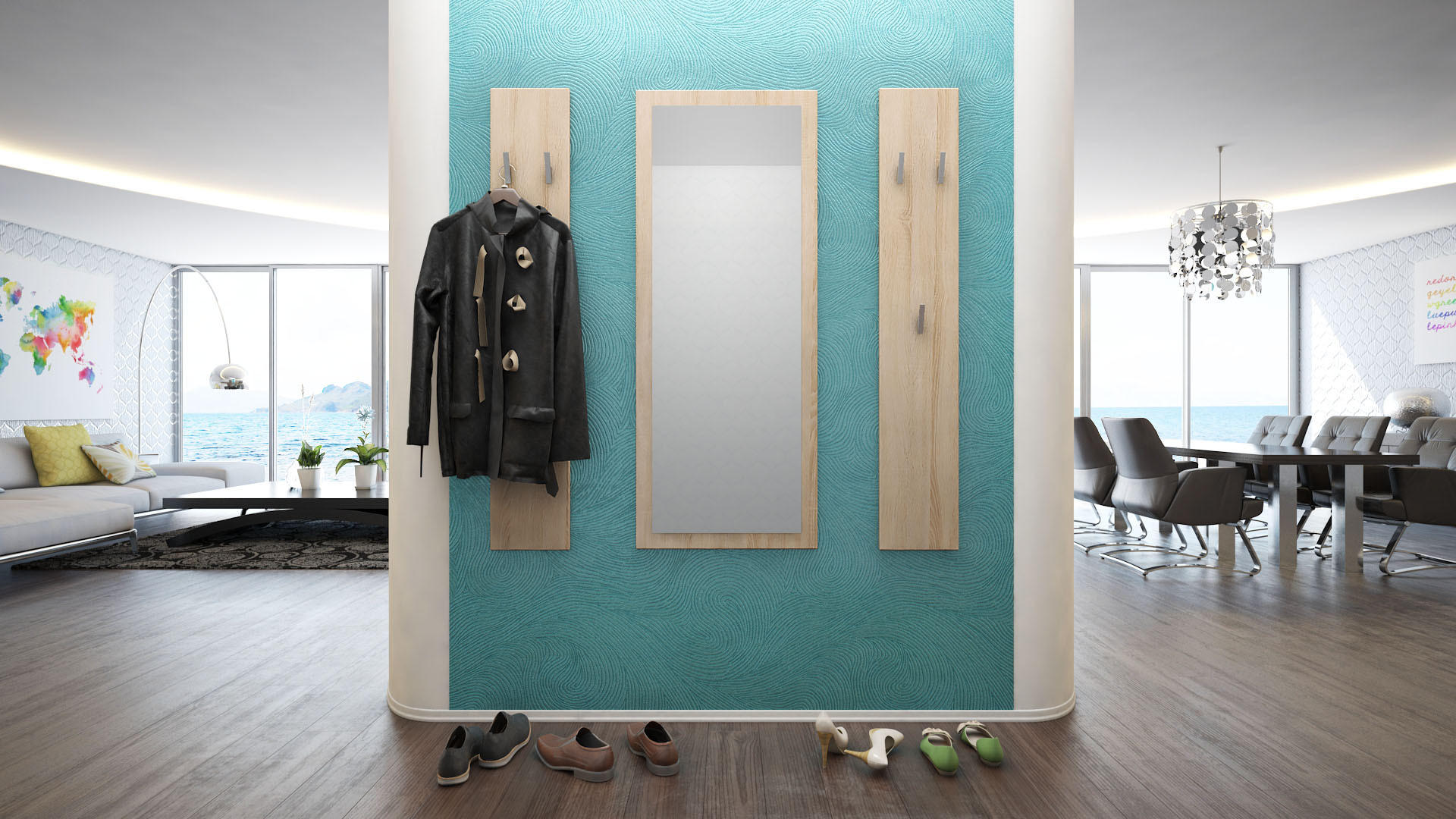 GARDEROBE Spot Eiche sägerau - Eiche San Remo, Holzwerkstoff (120/140/2cm) - Vladon