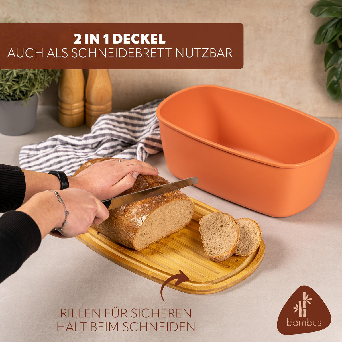 BROTKASTEN, braun - Rotbraun, Kunststoff (22.5/13.5/37cm) - bremermann