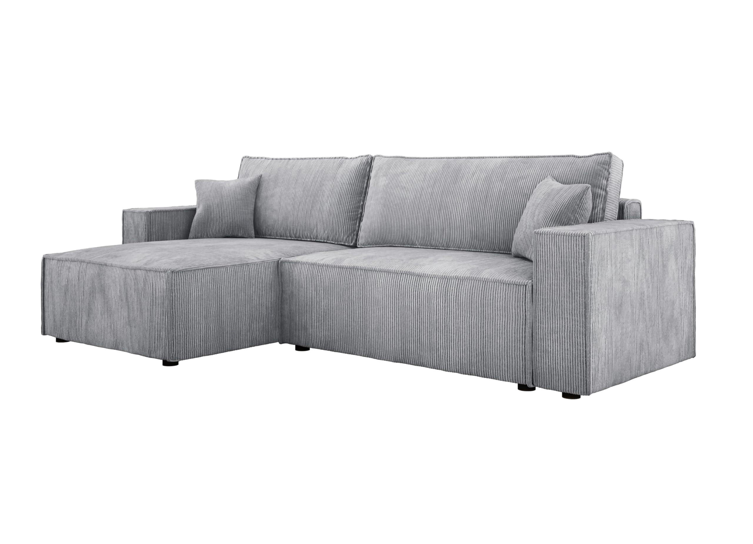 DomoHome Ecksofa Silber 277x143 cm