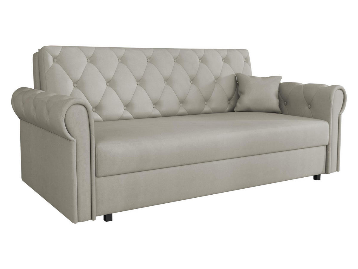 SCHLAFSOFA Viva Roma IV - Beige/Schwarz, Holz/Textil (188/85/98cm) - MIRJAN24
