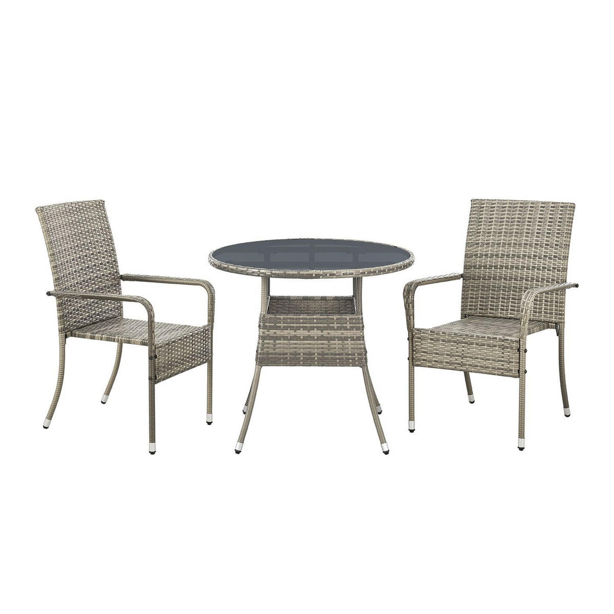 GARTENTISCH Yoro grau 80 cm - Grau, Kunststoff (80/80/73cm) - Juskys