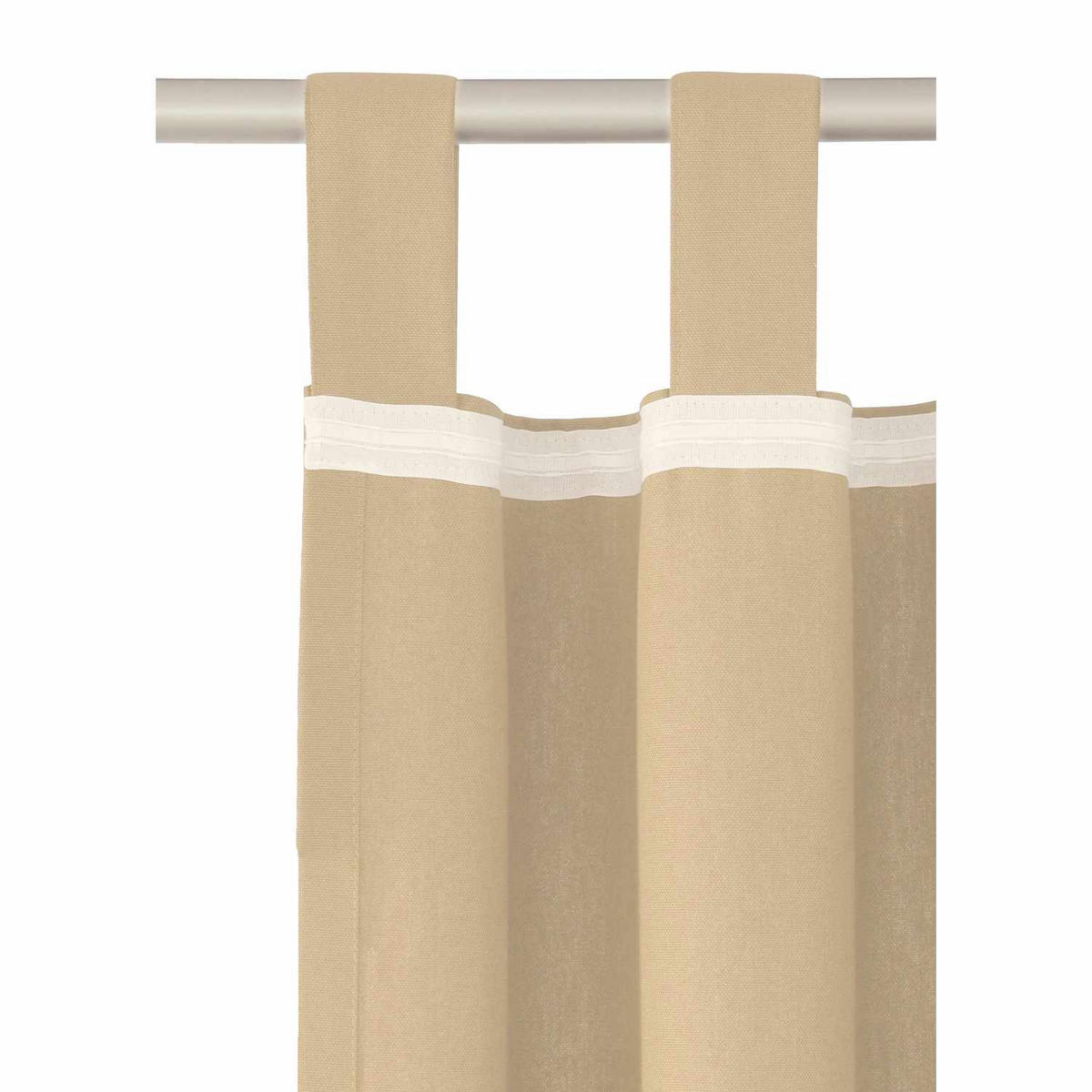 SCHLAUFENVORHANG IM UNI DESIGN DOVE Blickdicht - Creme, Textil (140/0.5/255cm) - Tom Tailor
