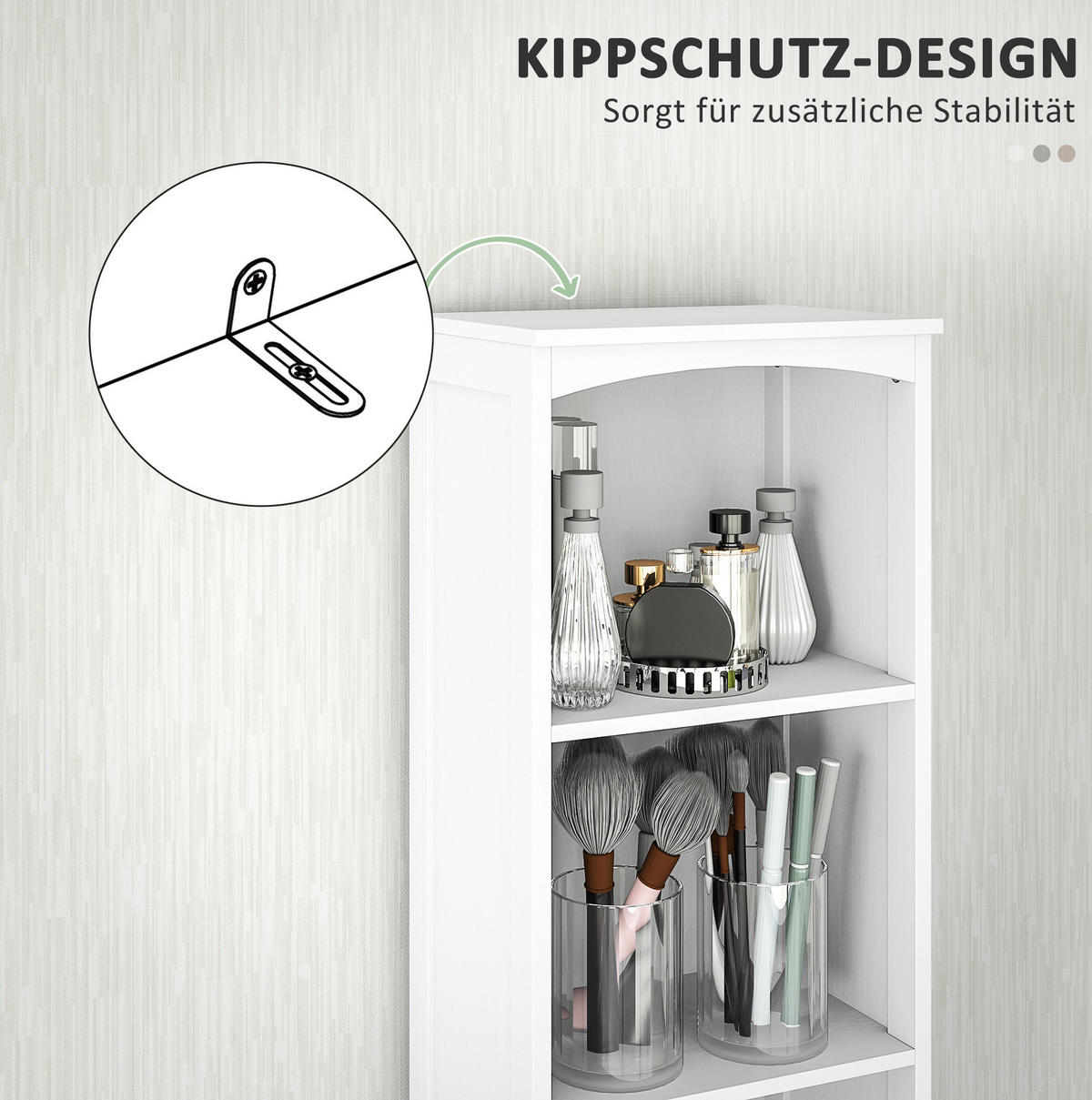 BADEZIMMERSCHRANK mit Schublade 34 x 24 x 170,5 cm Weiß - Weiß, Holz (24/170.5/34cm) - Beauniv