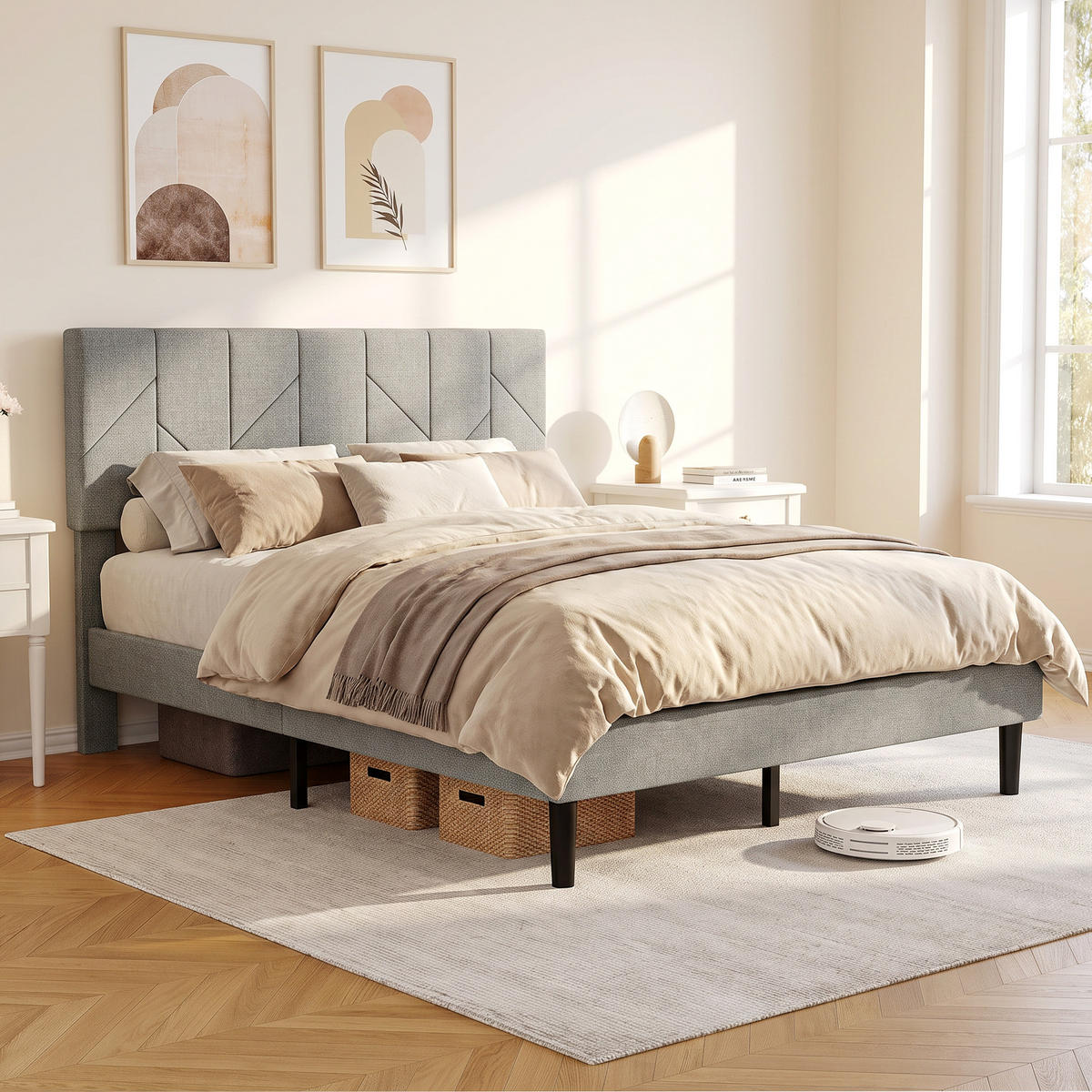 BETT Grau 196/149/105 cm - Grau, Metall - PANGIVO